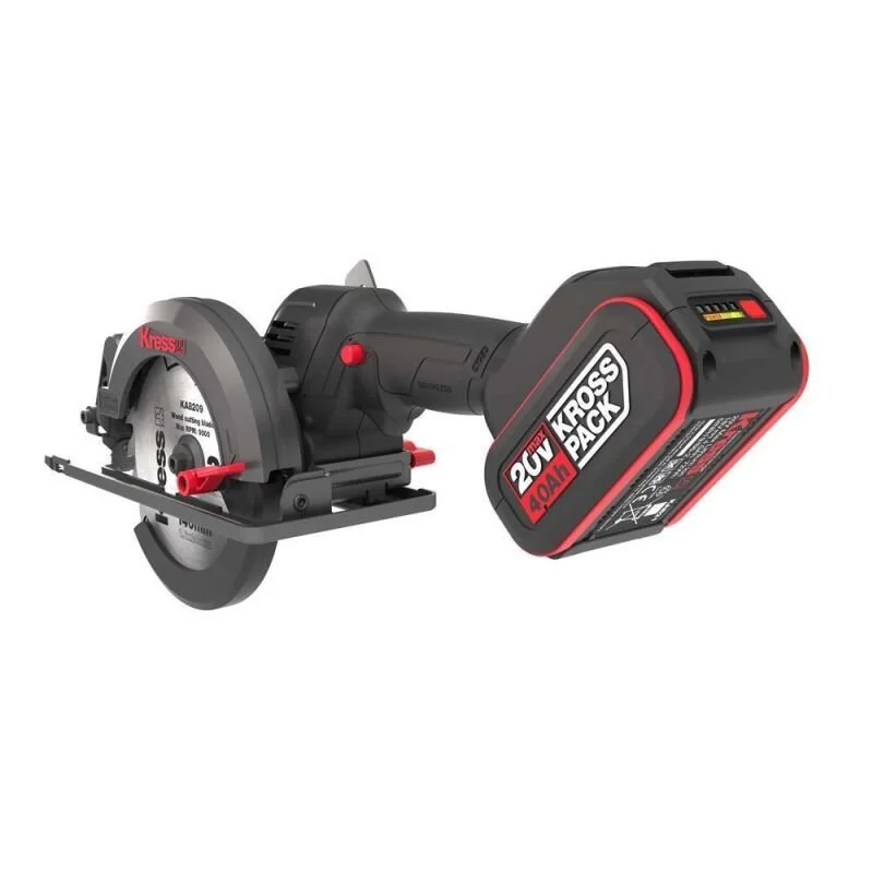 Аккумуляторная циркулярная пила Kress KUE11 / 20V 2 х 4Ah / 6900 об/мин / 140 мм / Бесщеточная / Черная, фото №3