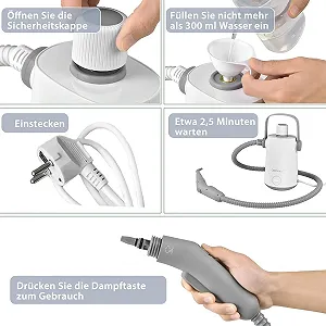 Пароочисник FANTASK ручний 1000 Вт 300 мл з аксесуарами White synthetic.ua - Фото 1
