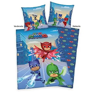 Комплект детского постельного белья Herding PJ Masks 135 x 200 см 80 x 80 см 100% хлопок Renforcé на молнии synthetic.ua - Фото 1