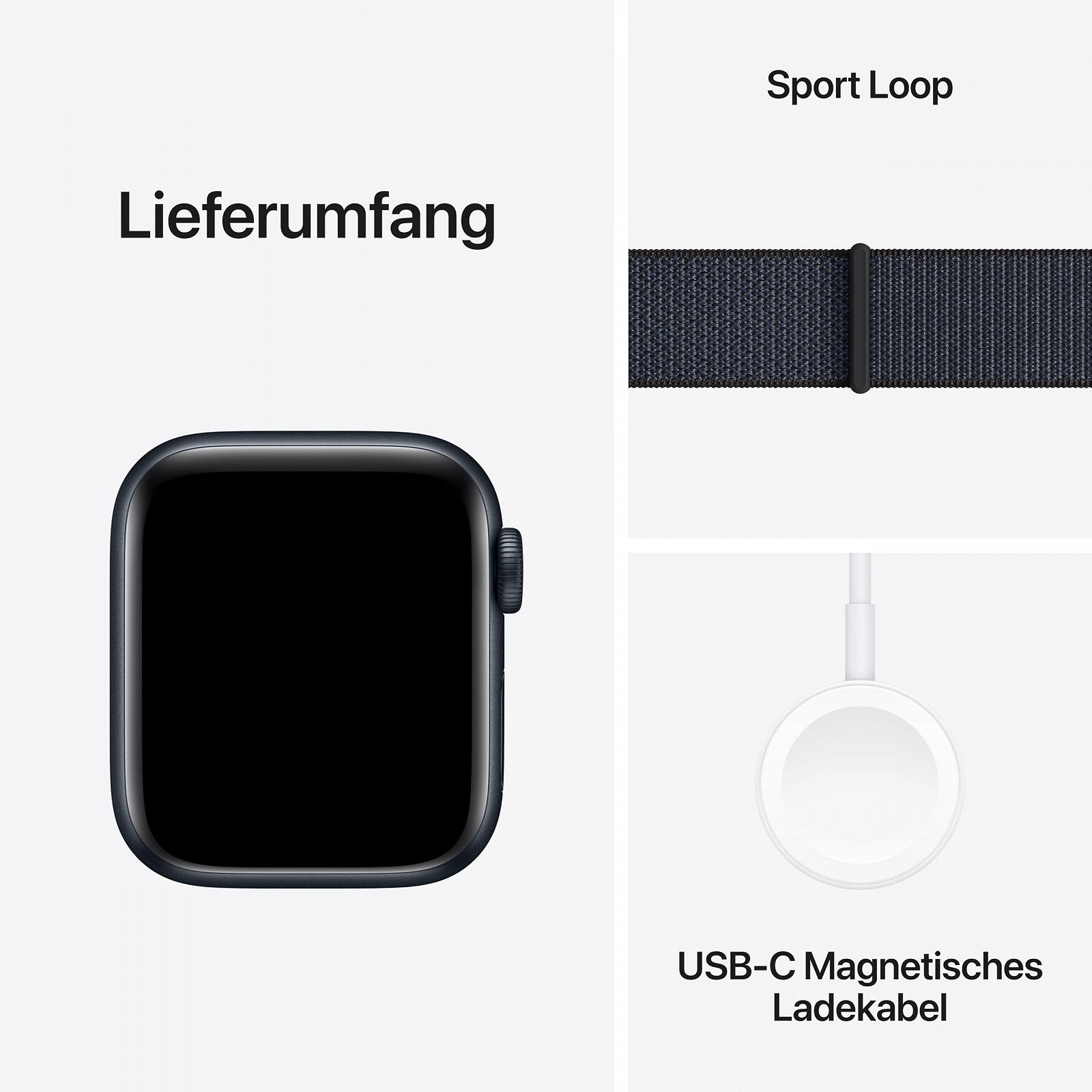Смарт-часы Apple Watch SE (2nd Generation) GPS + Cellular 40мм Алюминиевый корпус Midnight, спортивный ремешок Ink (One Size), фото №6