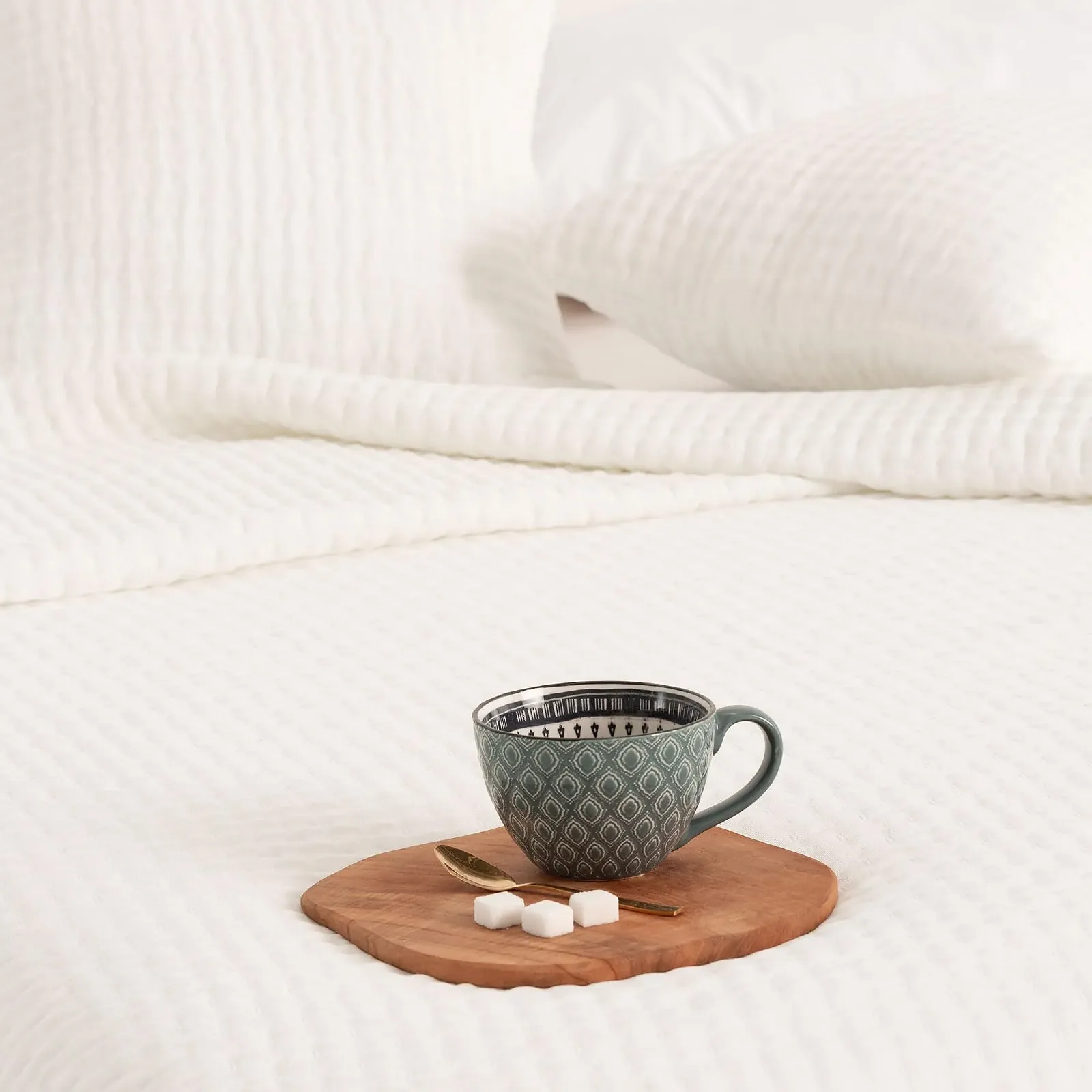 Покрывало GAMUSI Современный Легкий Переходный Весна Лето Однотонный Хлопок 270 x 270 см Белый, фото №4