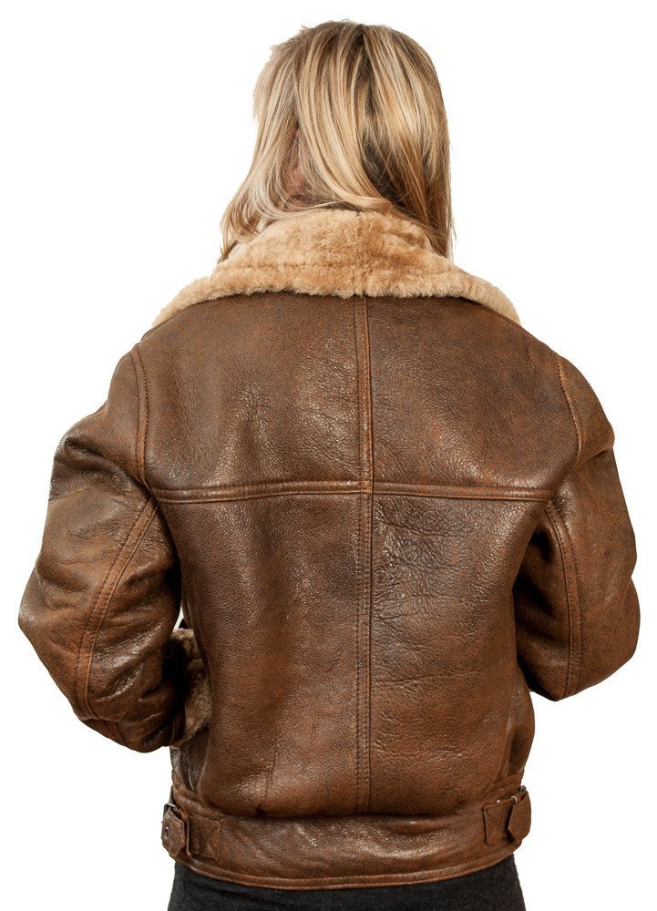 Шкіряна Куртка Infinity Leather Жіноча Коричнева B3 WW2 Ginger Овчина, фото №5
