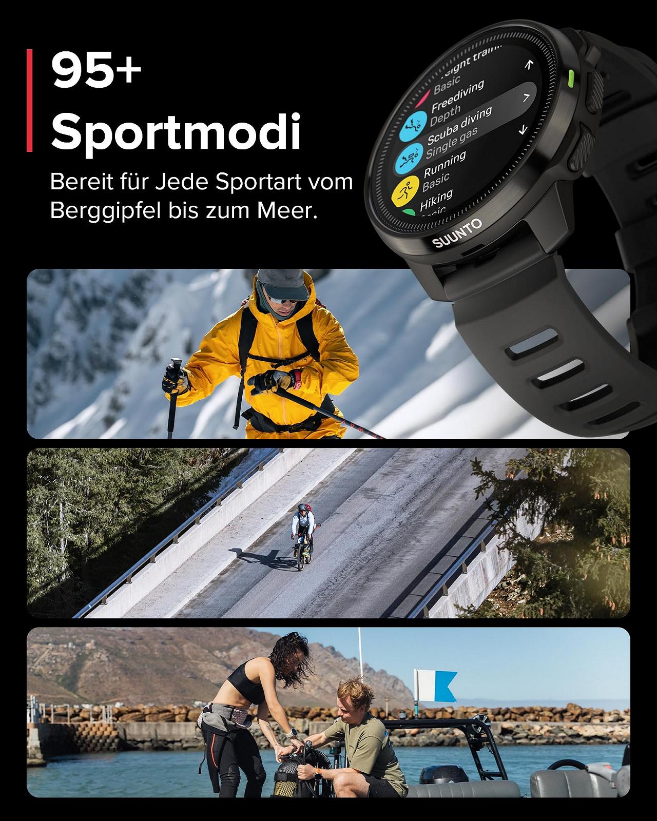 Смарт-годинник та спортивний годинник SUUNTO Ocean, AMOLED екран, водонепроникність 100 м, двочастотний GPS, автономна карта, 95+ видів спорту, відстеження HRV та якості сну, 40 годин роботи батареї в режимі дайвінгу, фото №8