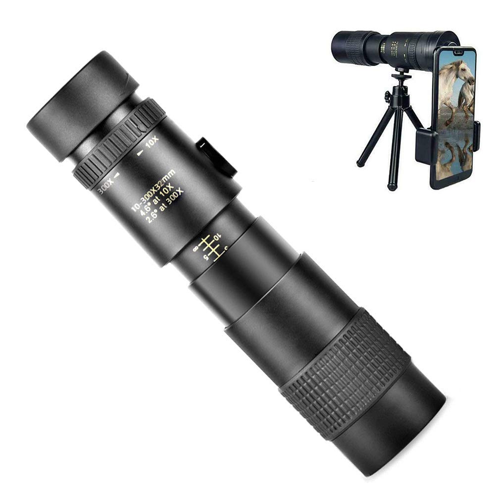 Монокуляр BASOYO Telescope Adult 10-300x40mm Zoom HD Waterproof Compact с держателем для смартфона и набором штатива для походов, фото №1