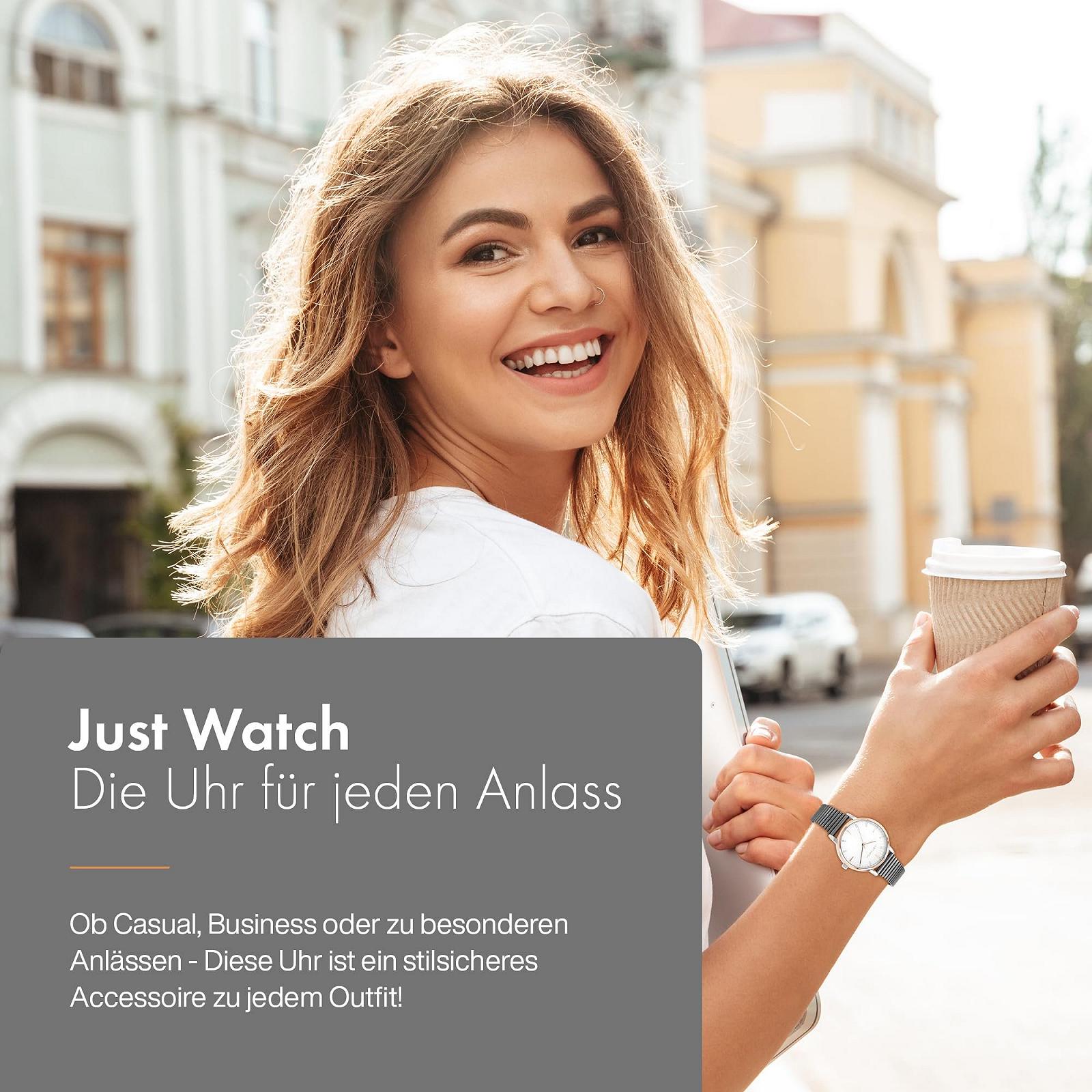 Женские часы Just Watch Браслет из нержавеющей стали Легко читать 19.5 см Диаметр 34 мм, фото №5