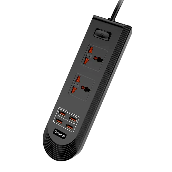 Удлинитель Remax BKL-08 2 Socket 4 USB Кабель 200см Черный, фото №1