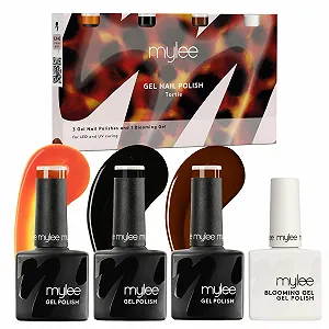 Гель-лак Mylee Tortie Quad: Простий акварельний дизайн нігтів з ефектом черепашачого панцира - Фото 1