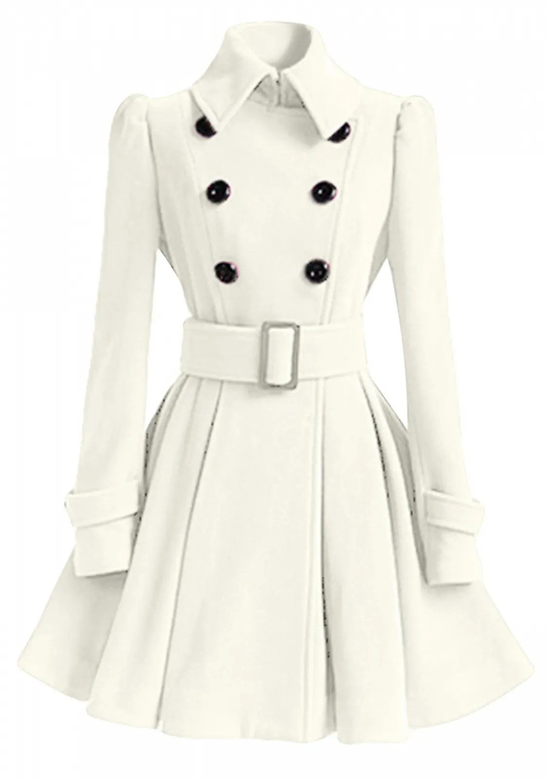 Пальто Yming Длинный рукав Расклешенное Двубортное, фото №1 Пальто Yming Длинный рукав Расклешенное Двубортное, фото №1