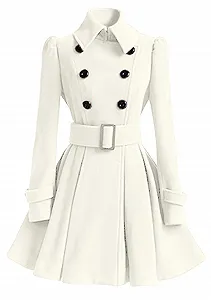 Пальто Yming Длинный рукав Расклешенное Двубортное - Фото 1