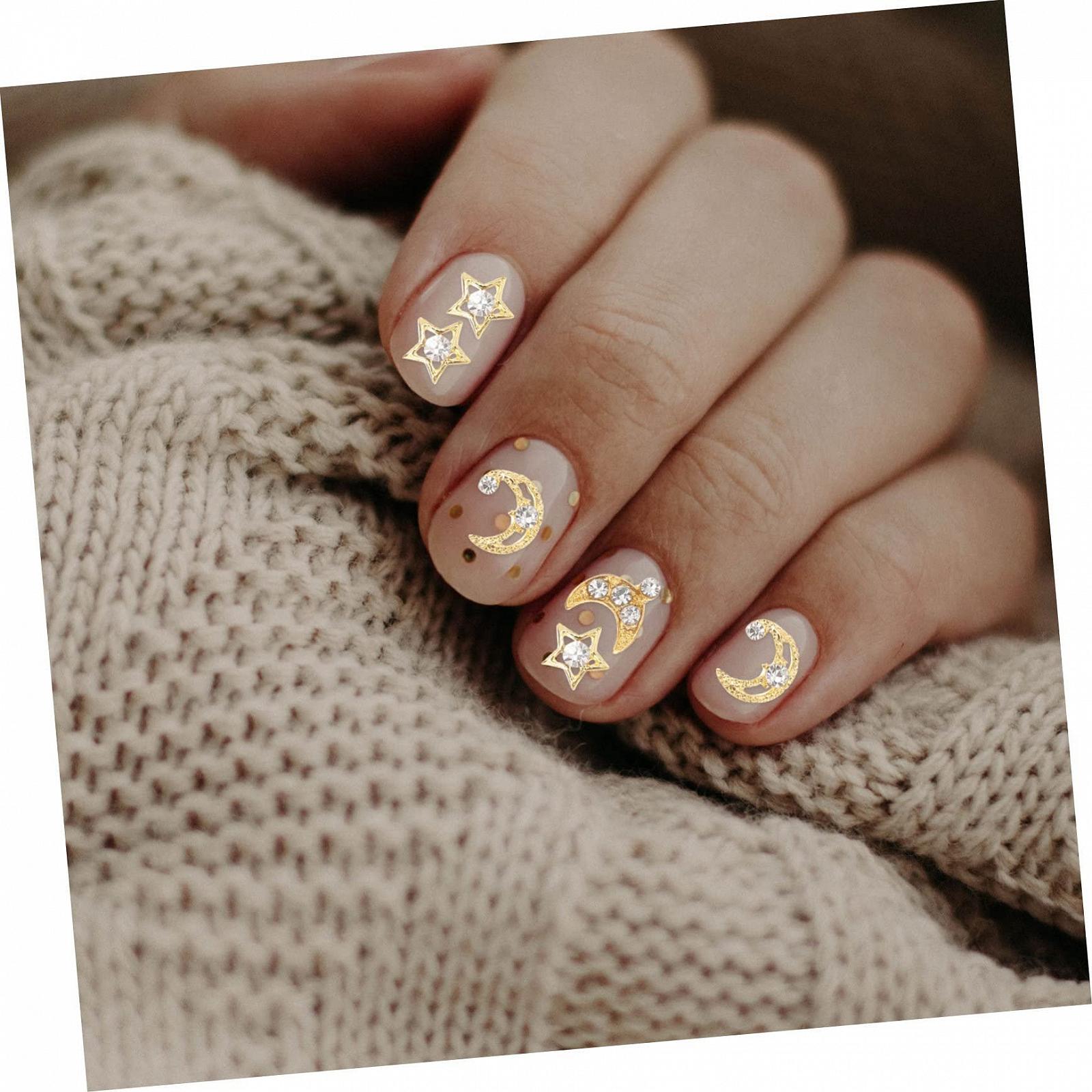 Украшения для ногтей FRCOLOR Луна и звезды 150шт. Аксессуары для маникюра Блестящие украшения для творческого дизайна ногтей, фото №8