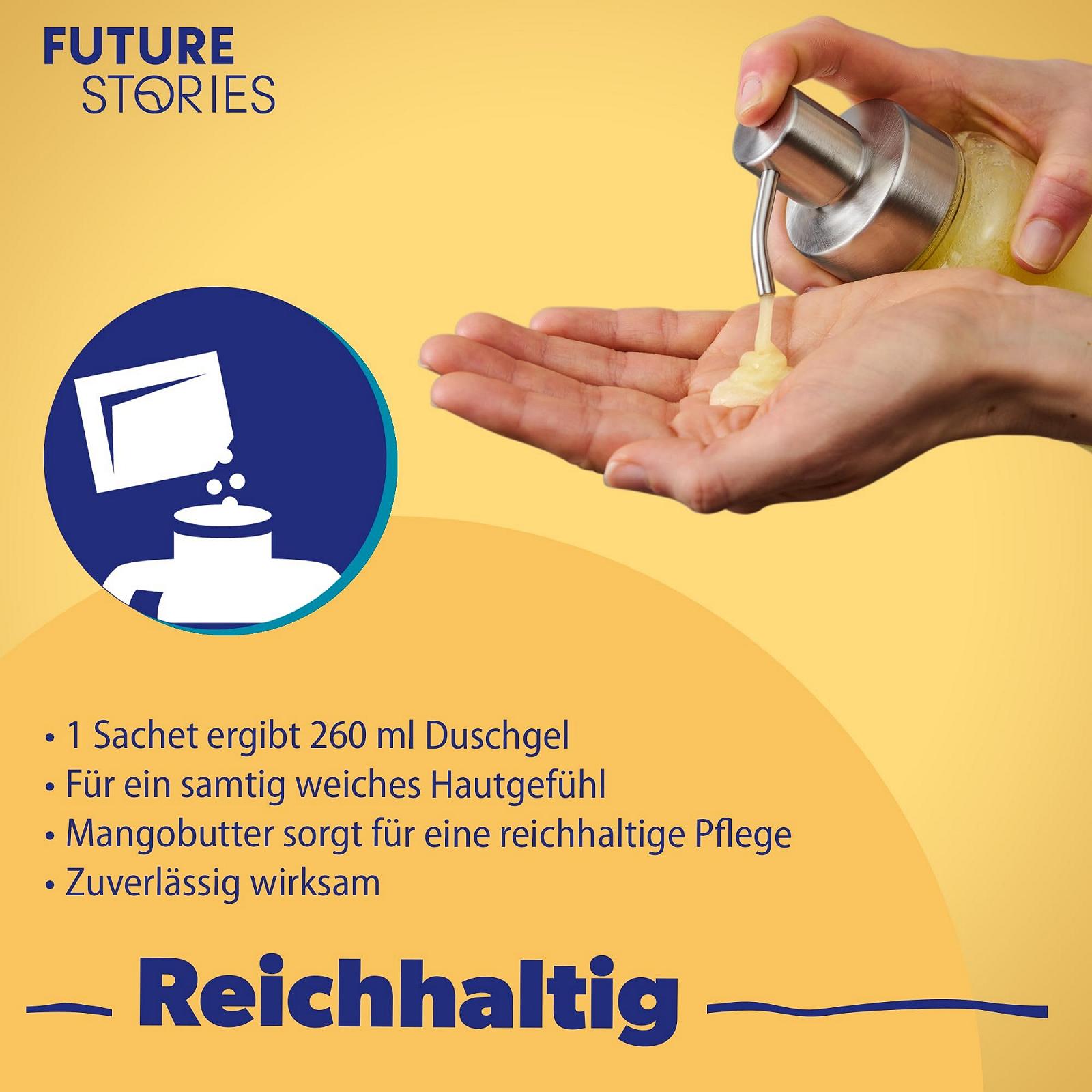 Стартовый набор гель для душа в порошке Future Stories с дозатором Алоэ вера Манго и Апельсин 20 г, фото №5