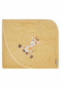 Рушник для ванни з капюшоном Sterntaler Baby Жираф Kaya 80 x 80 см, охра - Фото 1