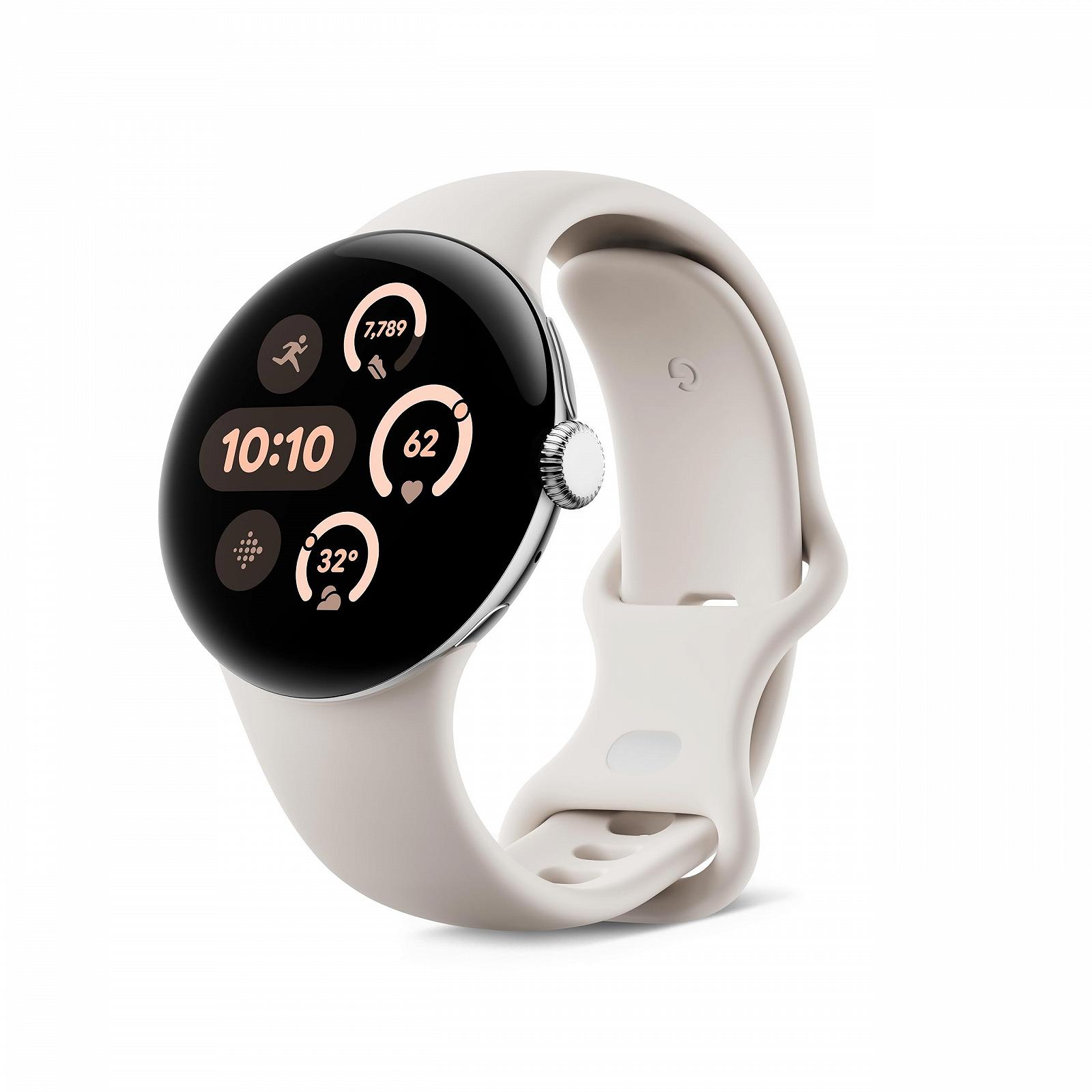 Смарт-годинник Google Pixel Watch 3 41 мм Polished Silver Aluminium Case Porcelain Band Wi-Fi, фото №1