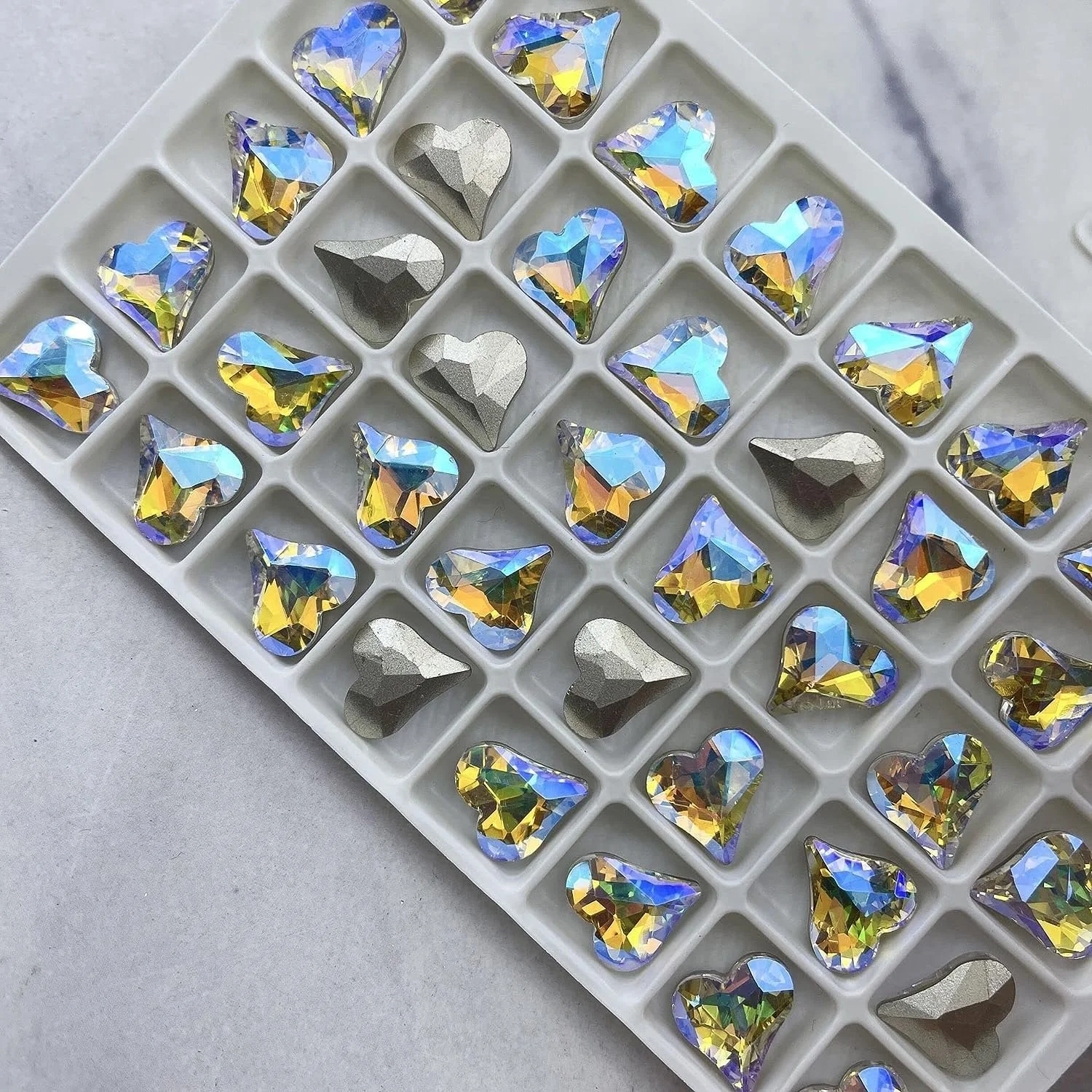 Стрази Кристали у формі серця 12 x 13 мм (червоний) (Колір: Phantom Yellow), 100 шт, фото №1