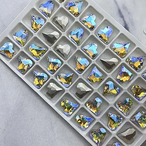 Стрази Кристали у формі серця 12 x 13 мм (червоний) (Колір: Phantom Yellow), 100 шт - Фото 1