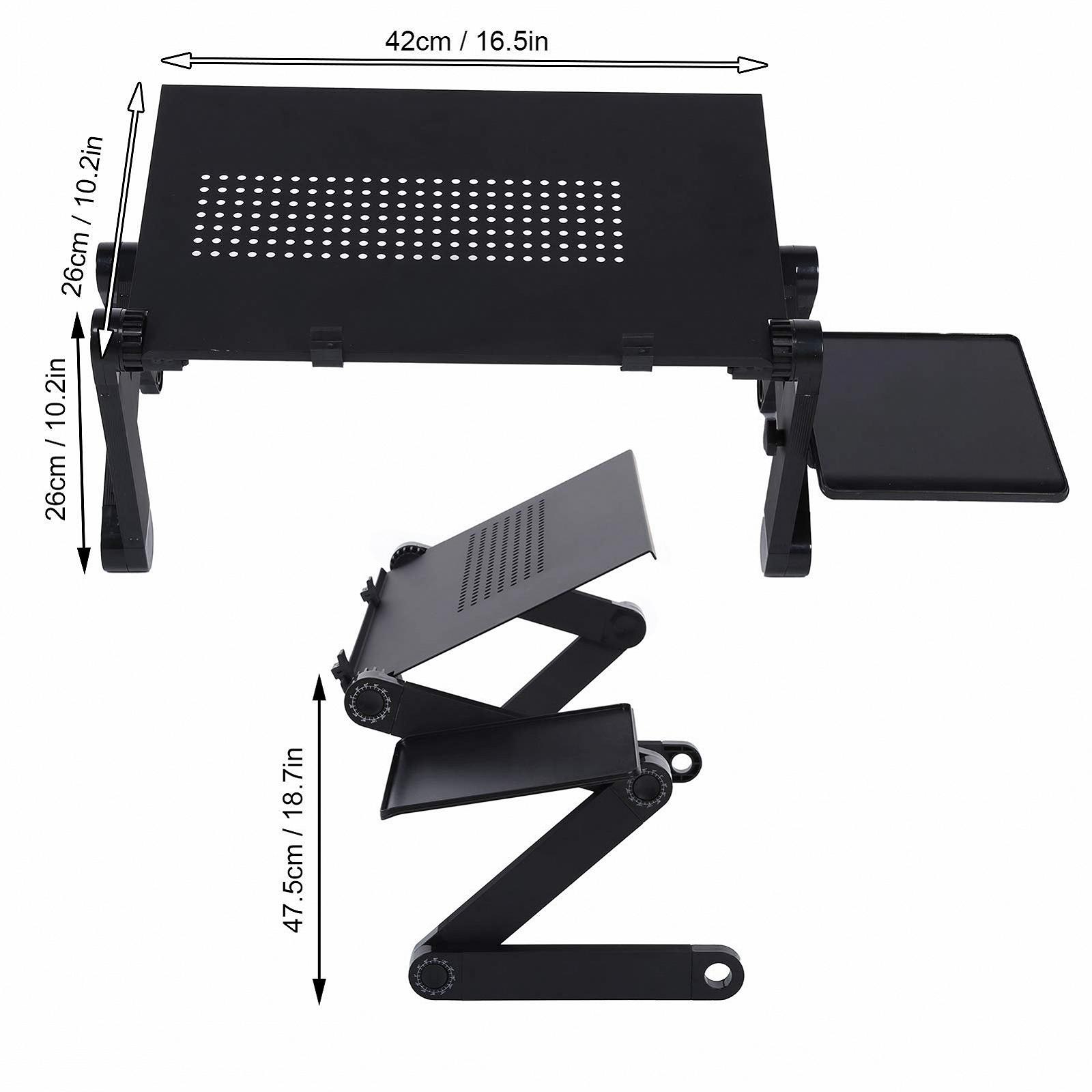 Підставка для ноутбука алюмінієва сплав складна регульована з підкладкою для миші, фото №3