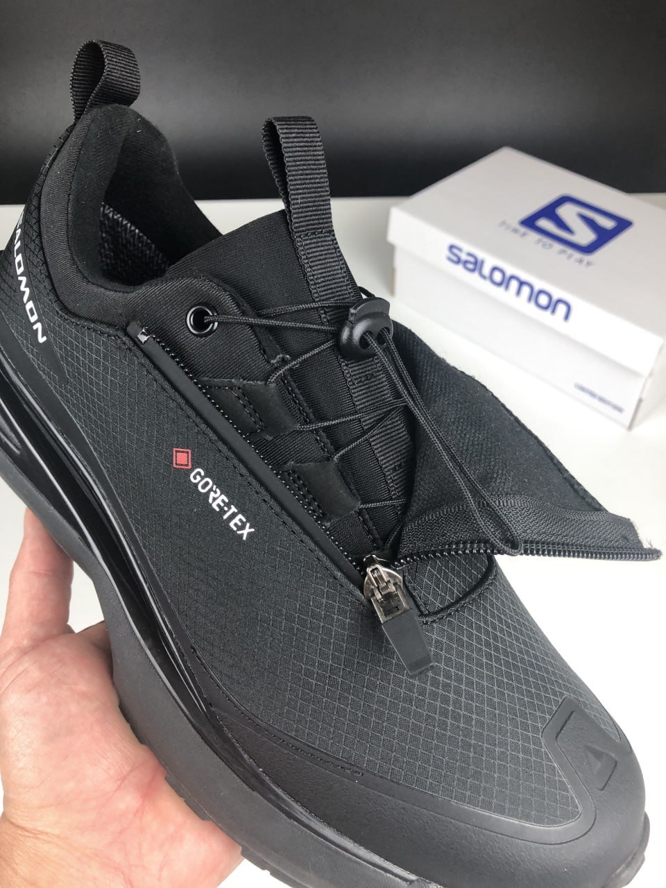 Чоловічі термо кросівки Salomon Odyssey Gore-Tex чорні осінь зима, фото №7