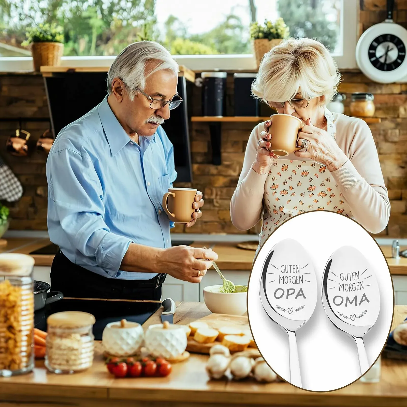 Ложка для кави GrandMa and GrandPa Набір з 2 ложок з гравіюванням для найкращих бабусі та дідуся на день народження Сріблястий, фото №7