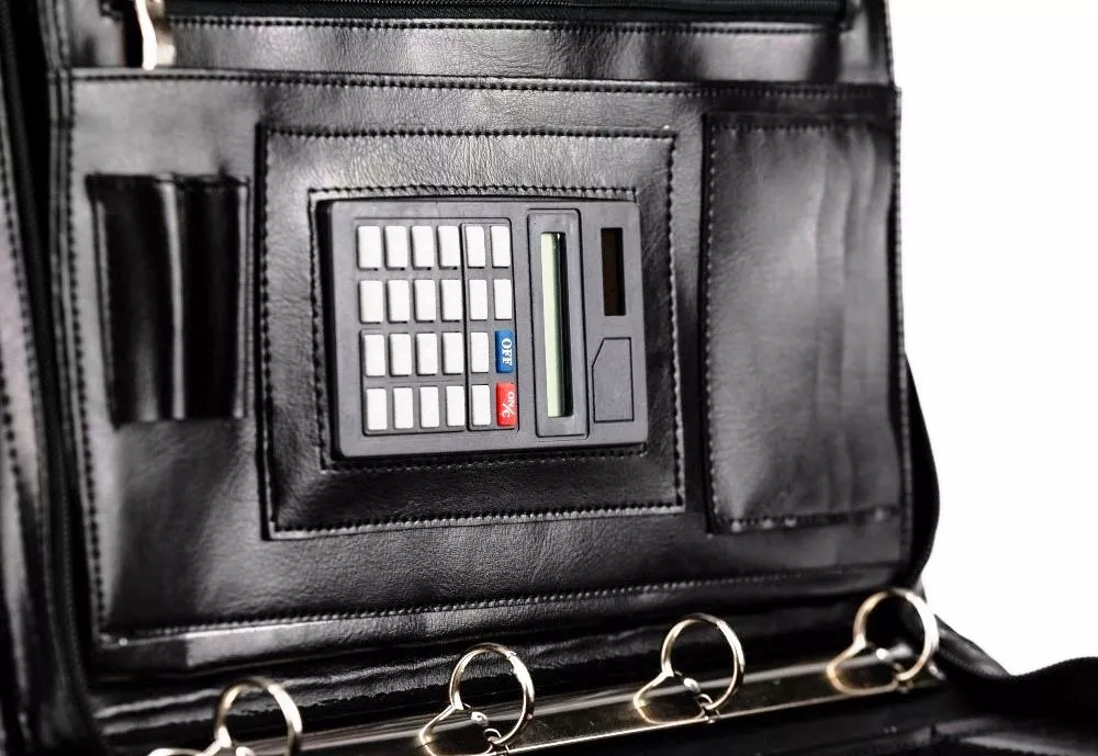 Деловая папка с калькулятором из эко кожи AMO SSBW04 чёрный, фото №6