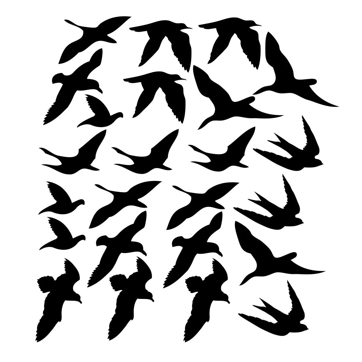 Наклейка на стену Wandkings Flock of Birds 45 x 48 см Черная, фото №3