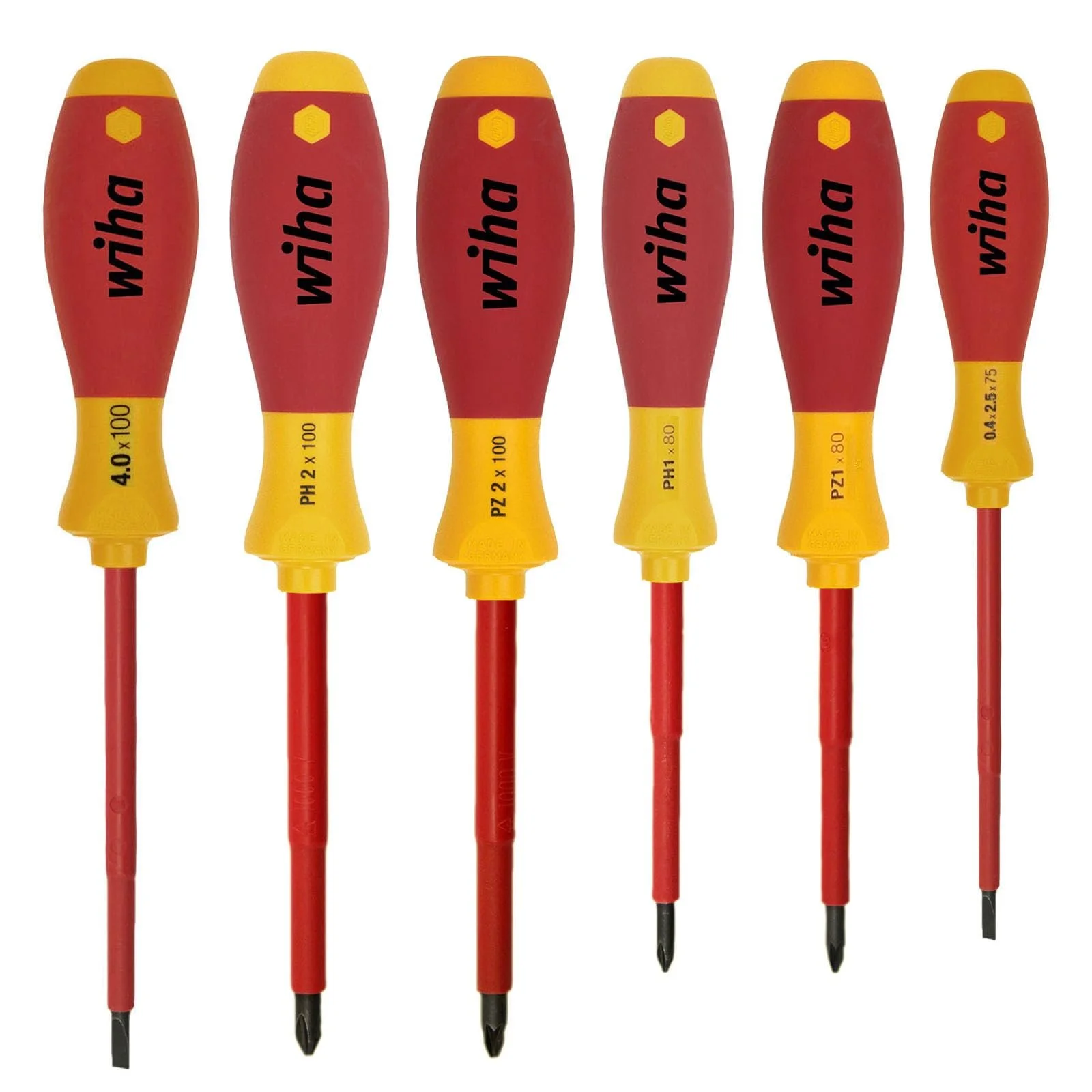 Набор отверток VDE Wiha PH PZ Slotted 6 предметов диэлектрические до 1000 В AC, фото №1