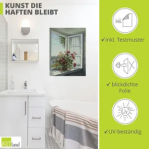 Наклейка на стіну ARTland Classic T4DR Window Flowers Blossoms Botany Painting Самоклейна вінілова плівка 60 x 80 см synthetic.ua - Фото 1