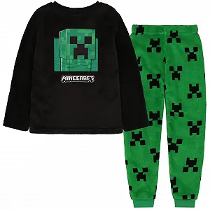 Піжама Minecraft Creeper Флісова для хлопчиків Тепла з довгими рукавами - Фото 1