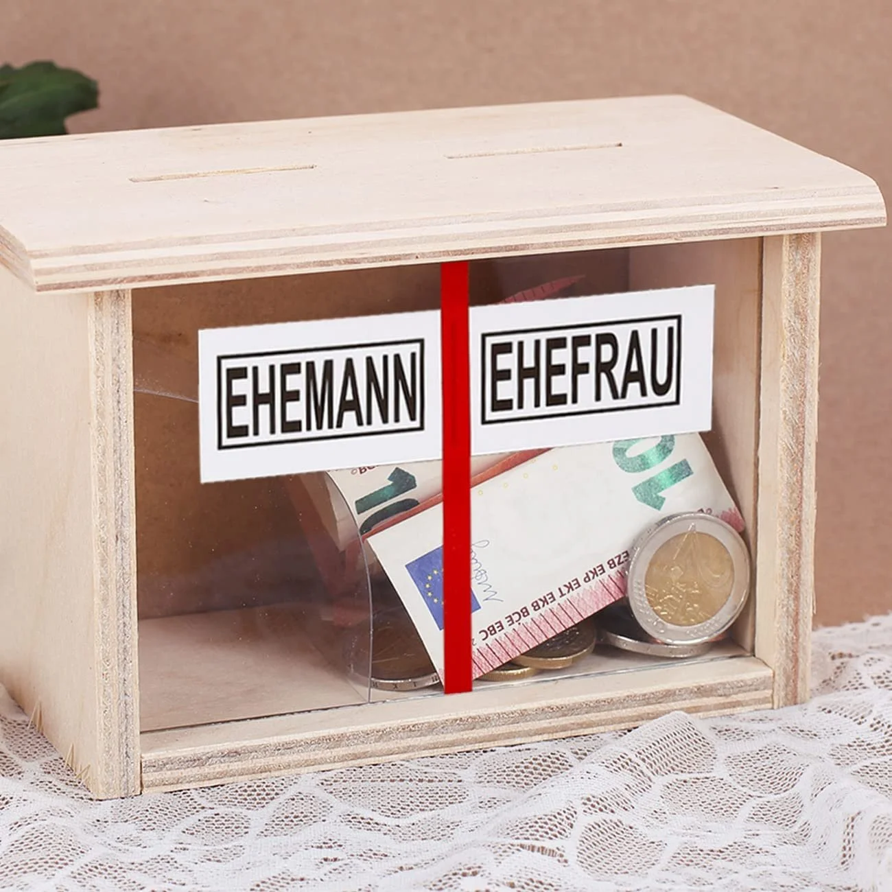 Скарбничка для молодят Cera & Toys дерев'яна 16x10x9 см весільний подарунок, фото №5