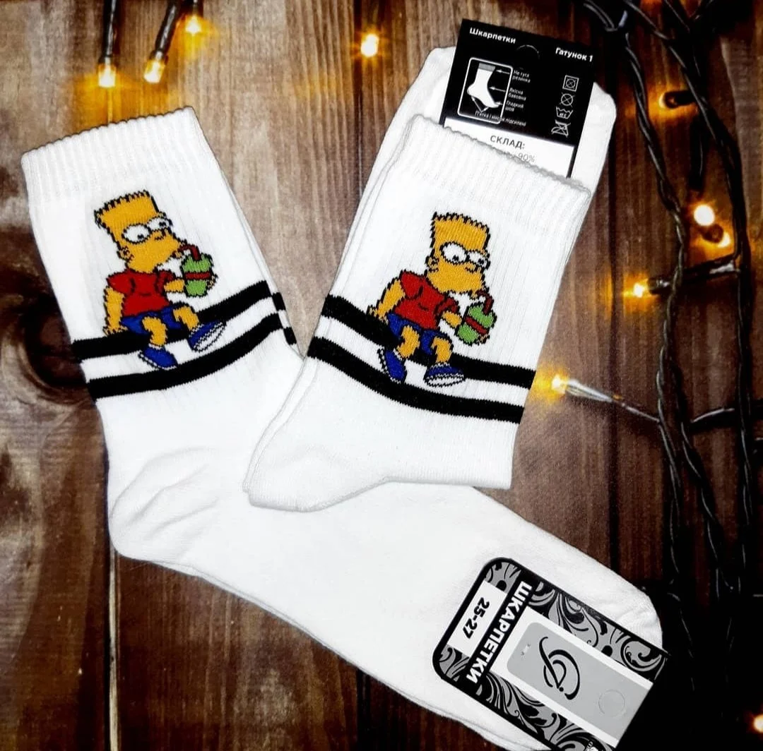 Чоловічі молодіжні шкарпетки високі демісезонні білі 39 - 44 розмір, фото №1