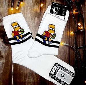 Мужские молодежные носки высокие демисезонные белые 39 - 44 размер - Фото 1