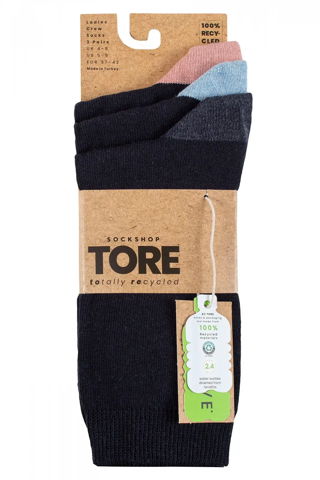 Носки SockShop TORE Женские 100% Переработанный Носок и Пятка Хлопок, Набор 3 пары, фото №2