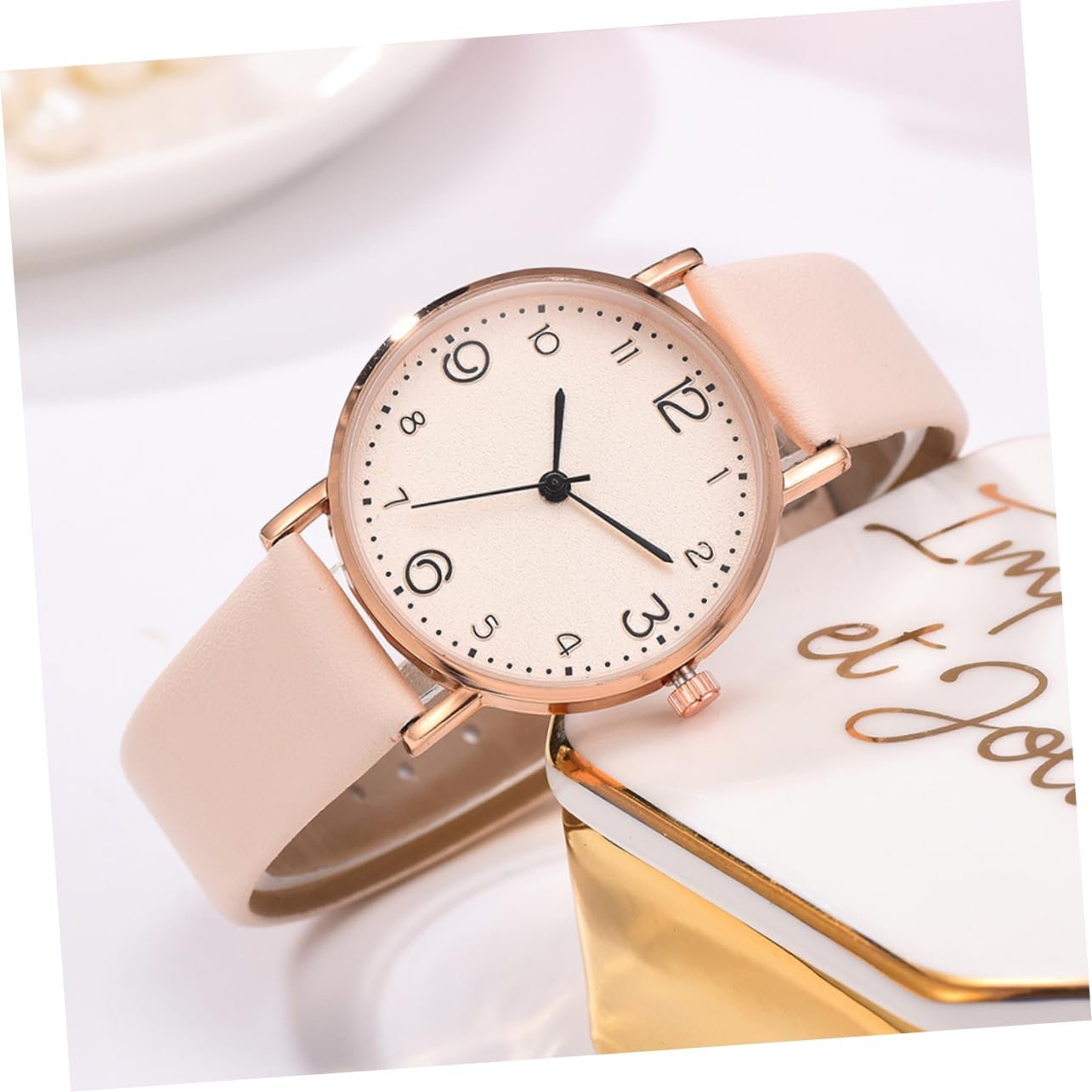 Часы LIFKOME Кварцевые Красный Бежевый, фото №8