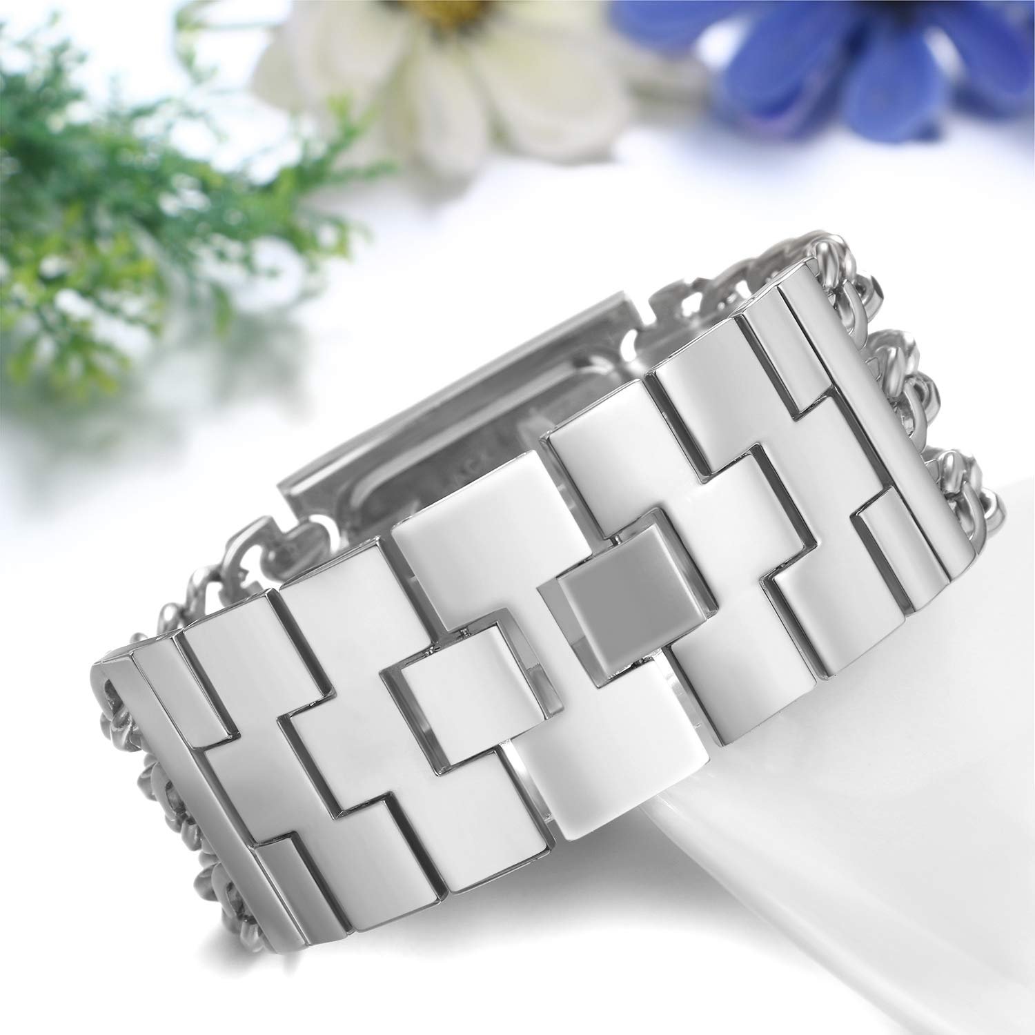 Женские часы Кварцевые Аналоговые Прямоугольные JewelryWe Инкрустированные Стразами с Тройной Цепочкой-Браслетом, фото №7