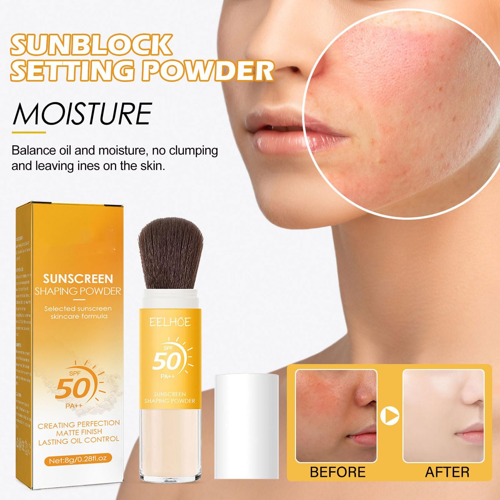 Пудра Сонцезахисна мінеральна SPF 50++ з пензлем (3 шт), фото №5