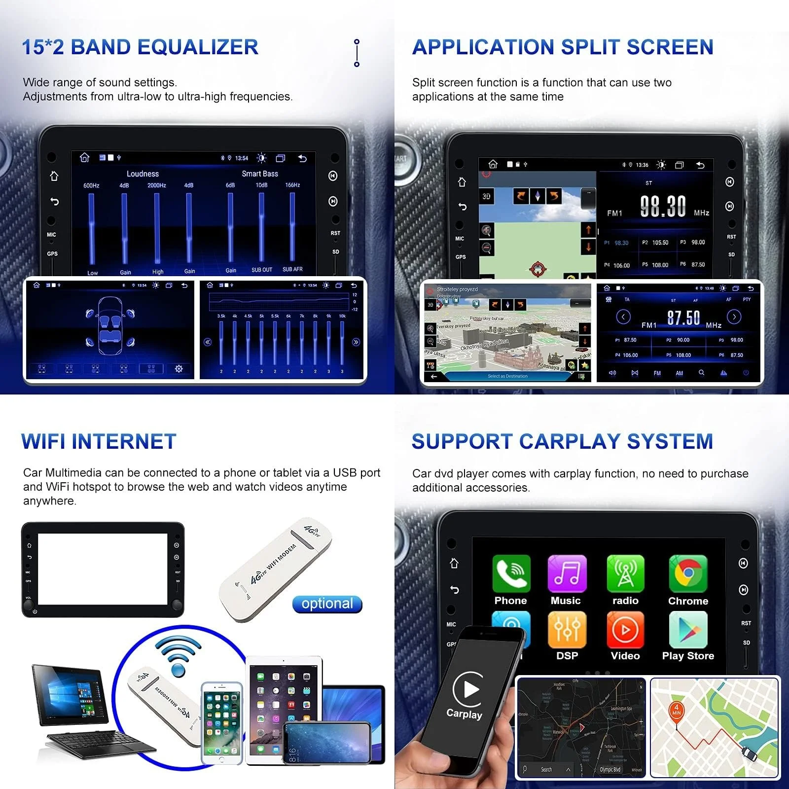 Автомагнітола Ponskoy Car Radio for Alfa Romeo 159 Spider Brera Sportwagon / 7'' / USB / WI-FI / Bluetooth / GPS / Android11 / Black, фото №3