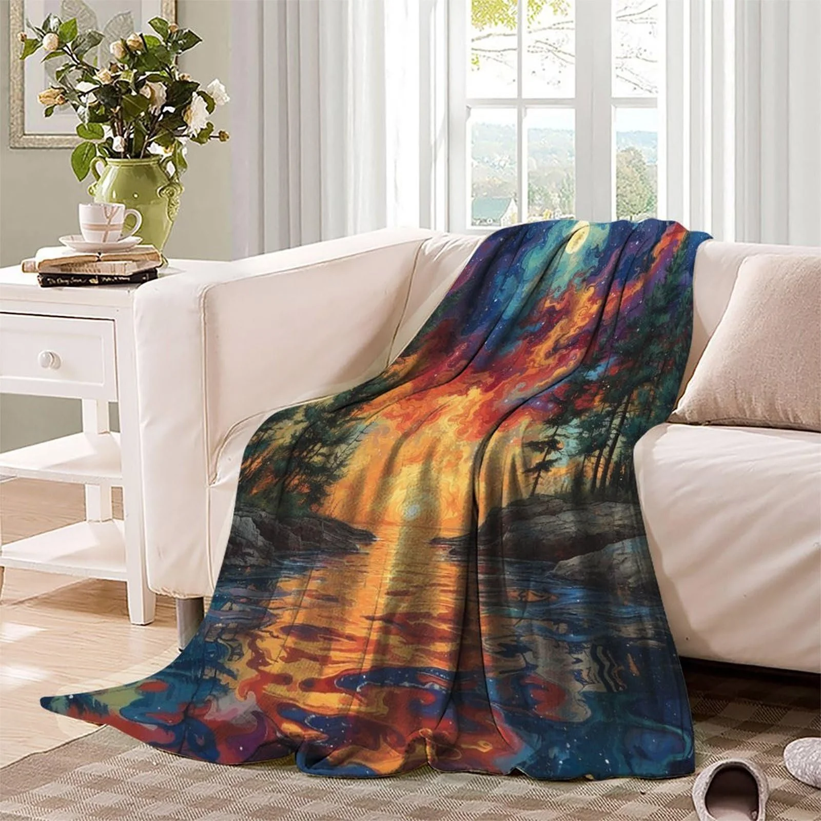 Покрывало VFKLZCNYR Пейзаж 3D-печать Цветочный 180 x 200, фото №3 Покрывало VFKLZCNYR Пейзаж 3D-печать Цветочный 180 x 200, фото №3