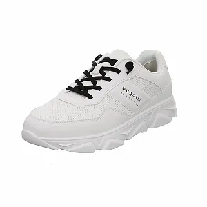 Кроссовки Bugatti Lima Мужские Белые с Soft Flex, сменной стелькой и резиновой шнуровкой. Белые - Фото 1