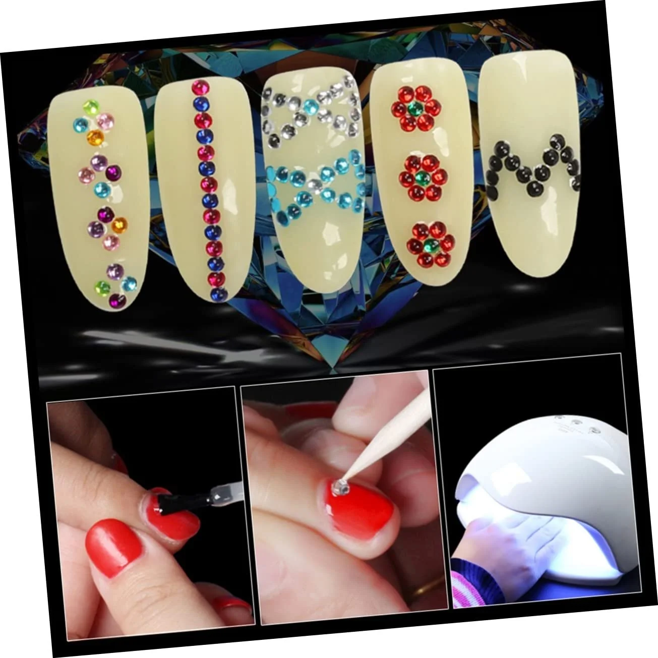 Стрази Акрилові 1000 штук Прозорий Прикраса для нігтів, фото №6