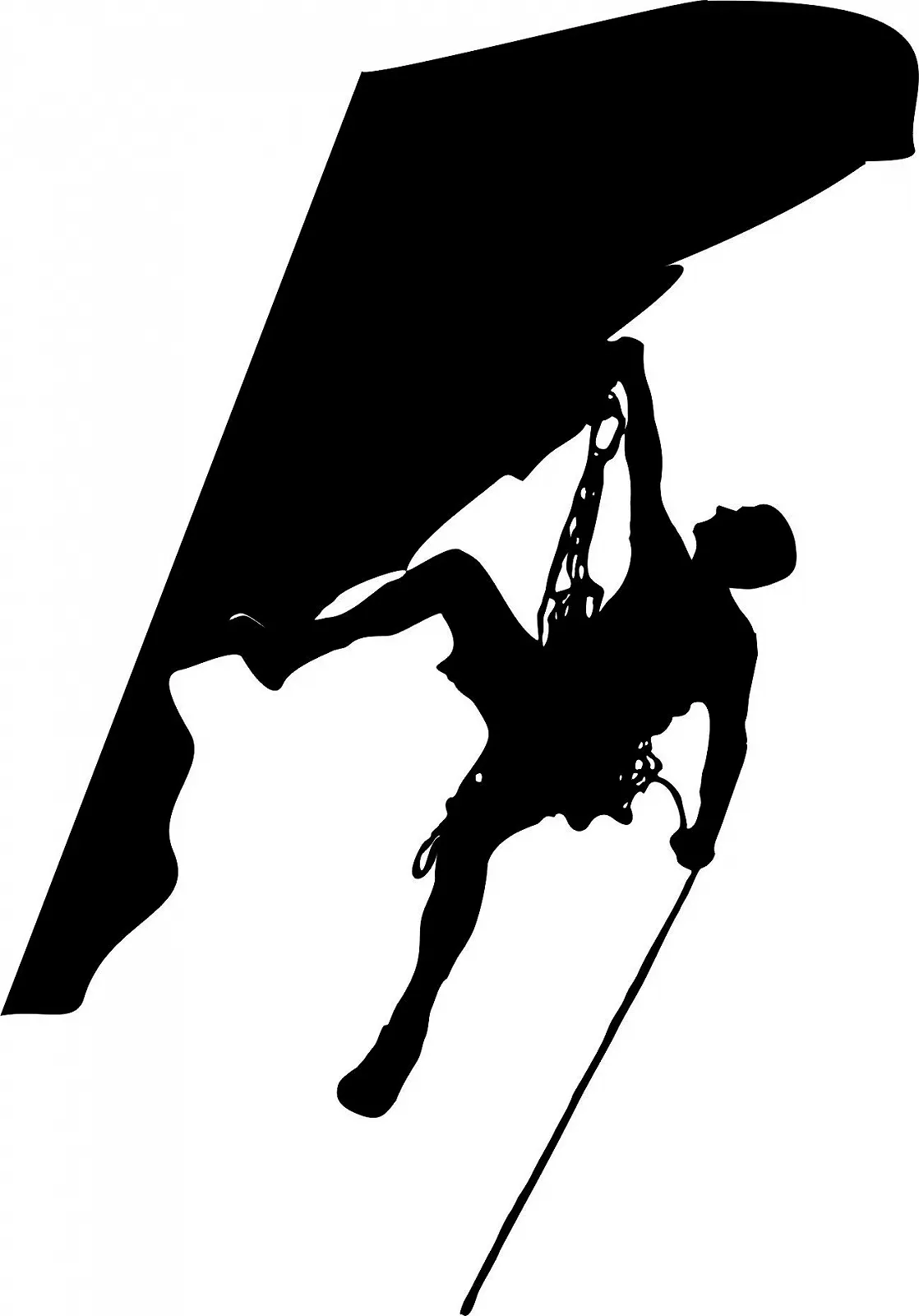 Наклейка на стену Альпинизм Спортивное скалолазание Боулдеринг Скалы Горы Черная 860 мм x 600 мм, фото №1