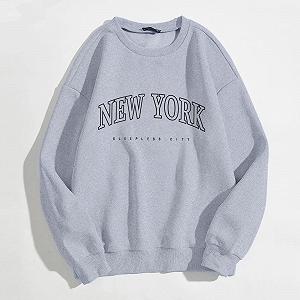 Женские свитшоты Нью-Йорк с круглым вырезом, буква 2025, графическая одежда, осенние худи, милые, кантри, трендовые, удобные, Backwoods, свободный крой, университетские свитшоты, свободные synthetic.ua - Фото 1