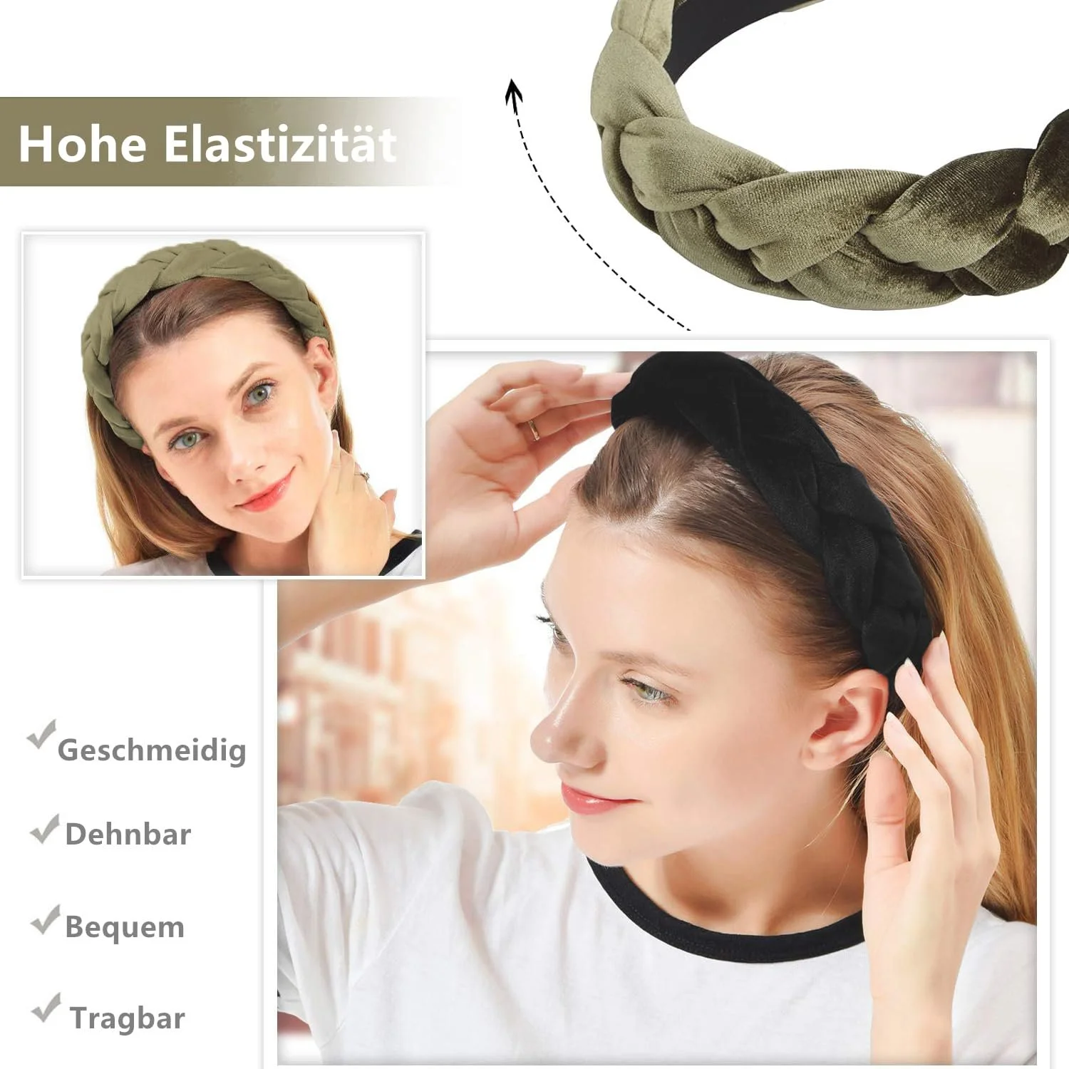 Обруч Бархатный Плетеный, фото №4