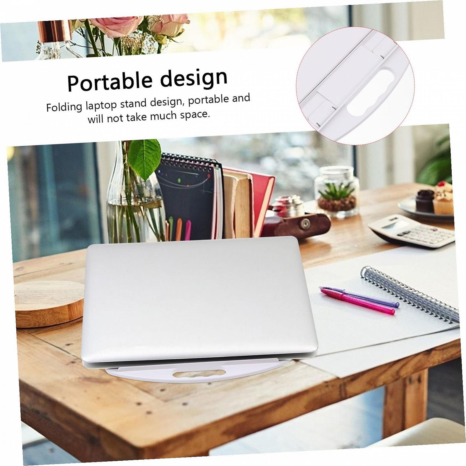 Підставка для ноутбука Обертова Піднята Міцна Матеріал з вбудованим тримачем для смартфона, фото №8