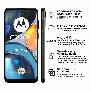 Смартфон Motorola Moto G22 6.5" HD+ 50MP 4/64GB 5000mAh Android 12 Cosmic Black з автомобільним адаптером synthetic.ua - Фото 1