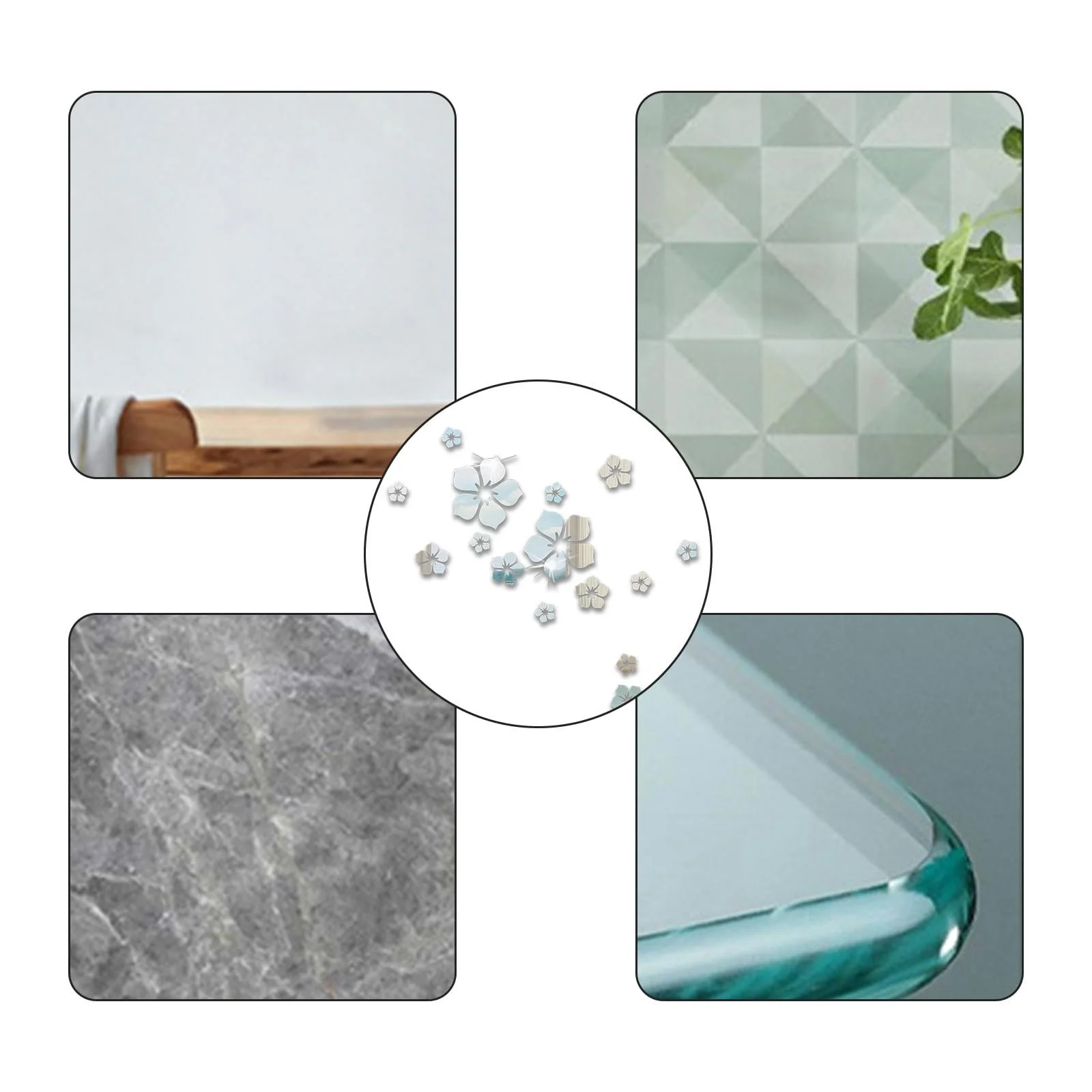 Наклейка на стіну Cherry Blossom 3D Acrylic Mirror Tile Decals, фото №4