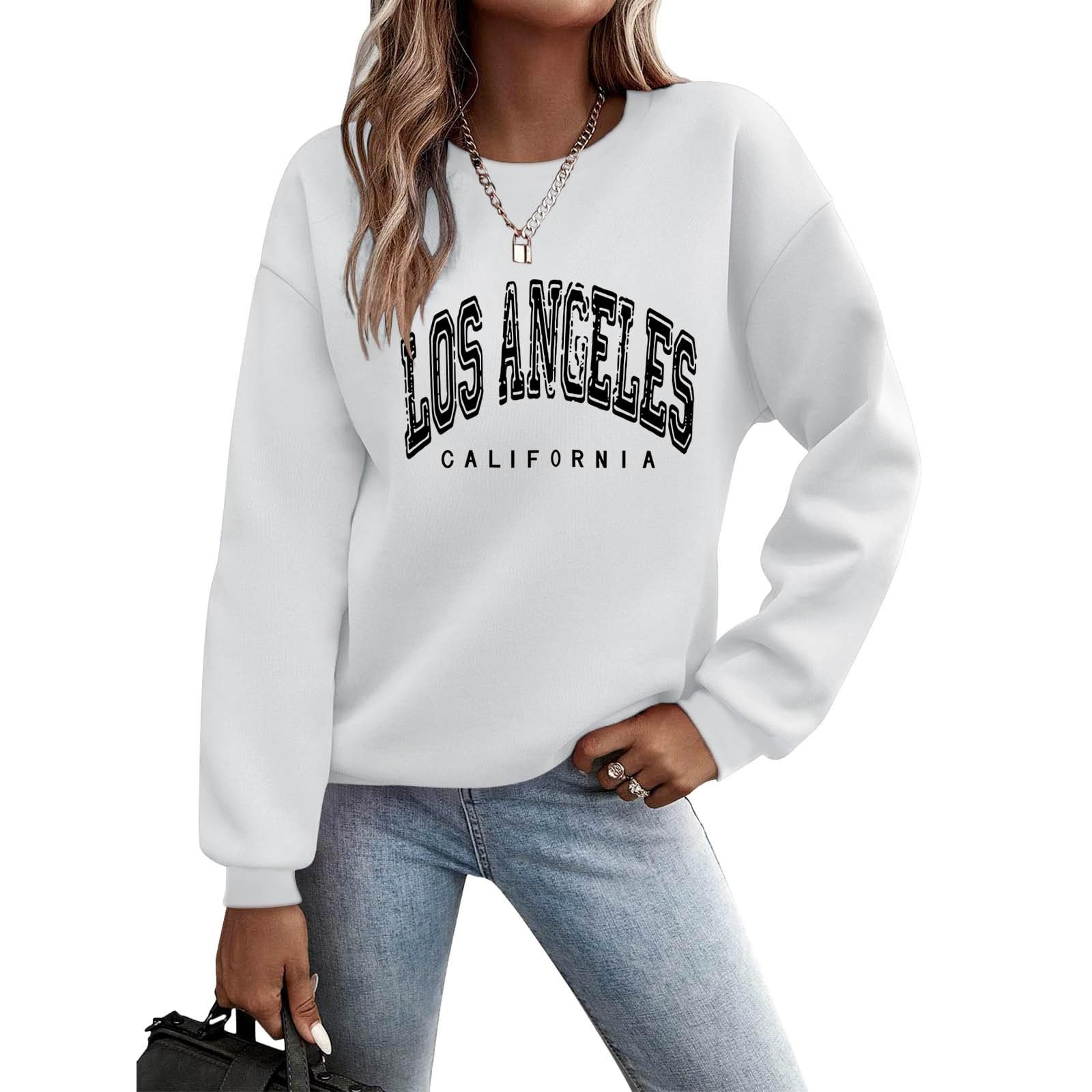 Женские толстовки Los Angeles California Модные Свободный крой Повседневная одежда Осень Круглый вырез Графические наряды Милые Смешные Workou Однотонный 2025 Y2K, фото №2