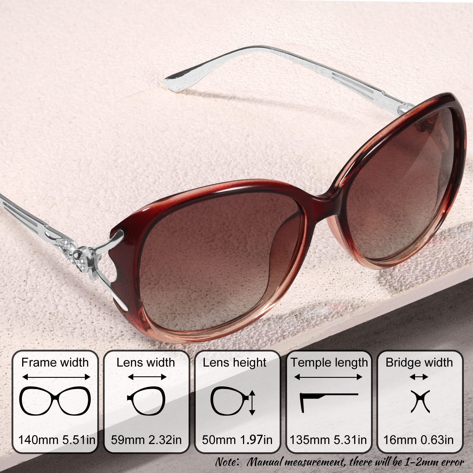 Поляризовані сонцезахисні окуляри Жіночі модні великі овальні, фото №5