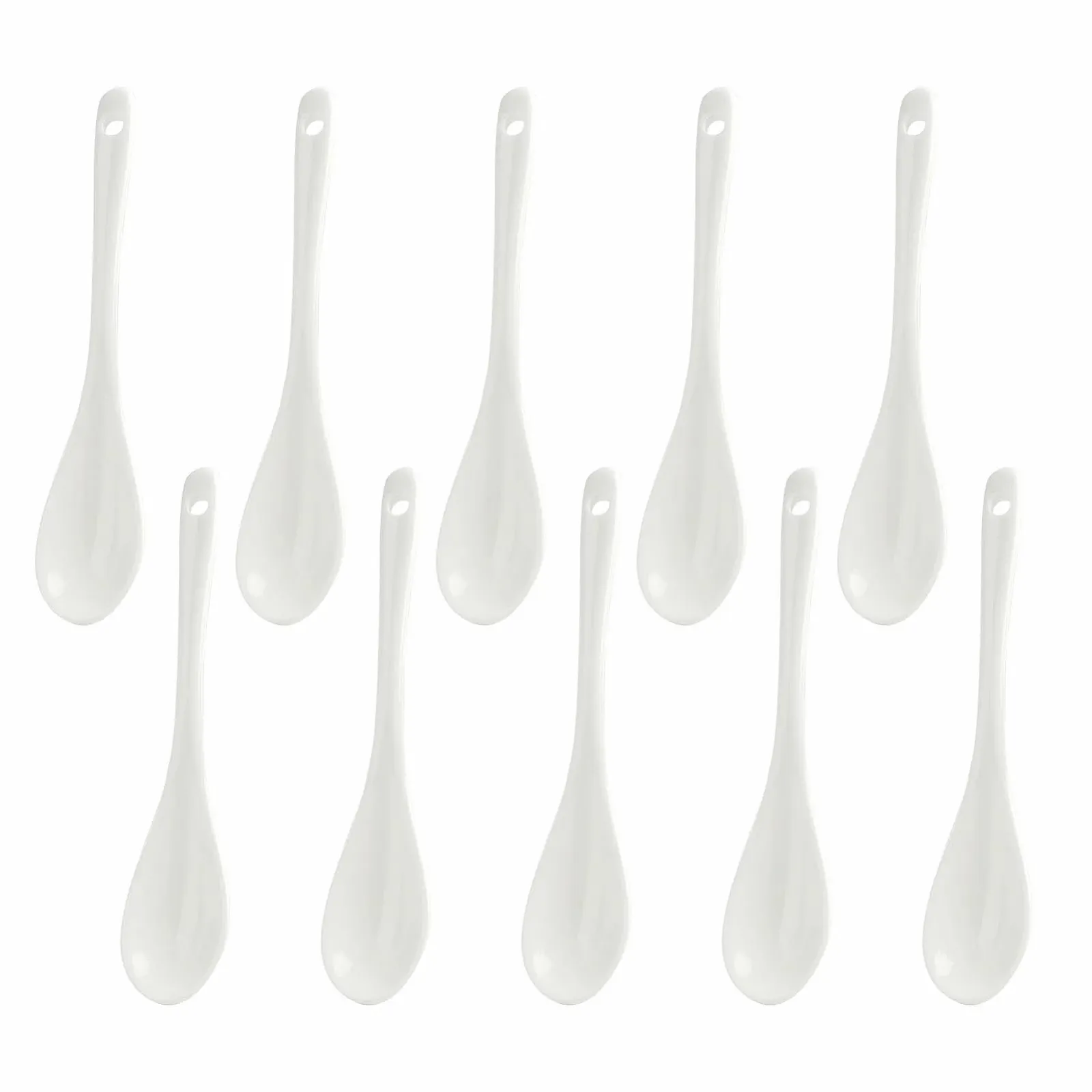 Ложка из фарфора Белая 12 cm (Набор 10 штук), фото №1