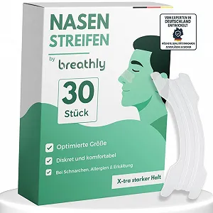 Пластыри для носа Прозрачные от храпа с экстрасильной фиксацией 30 шт - Фото 1