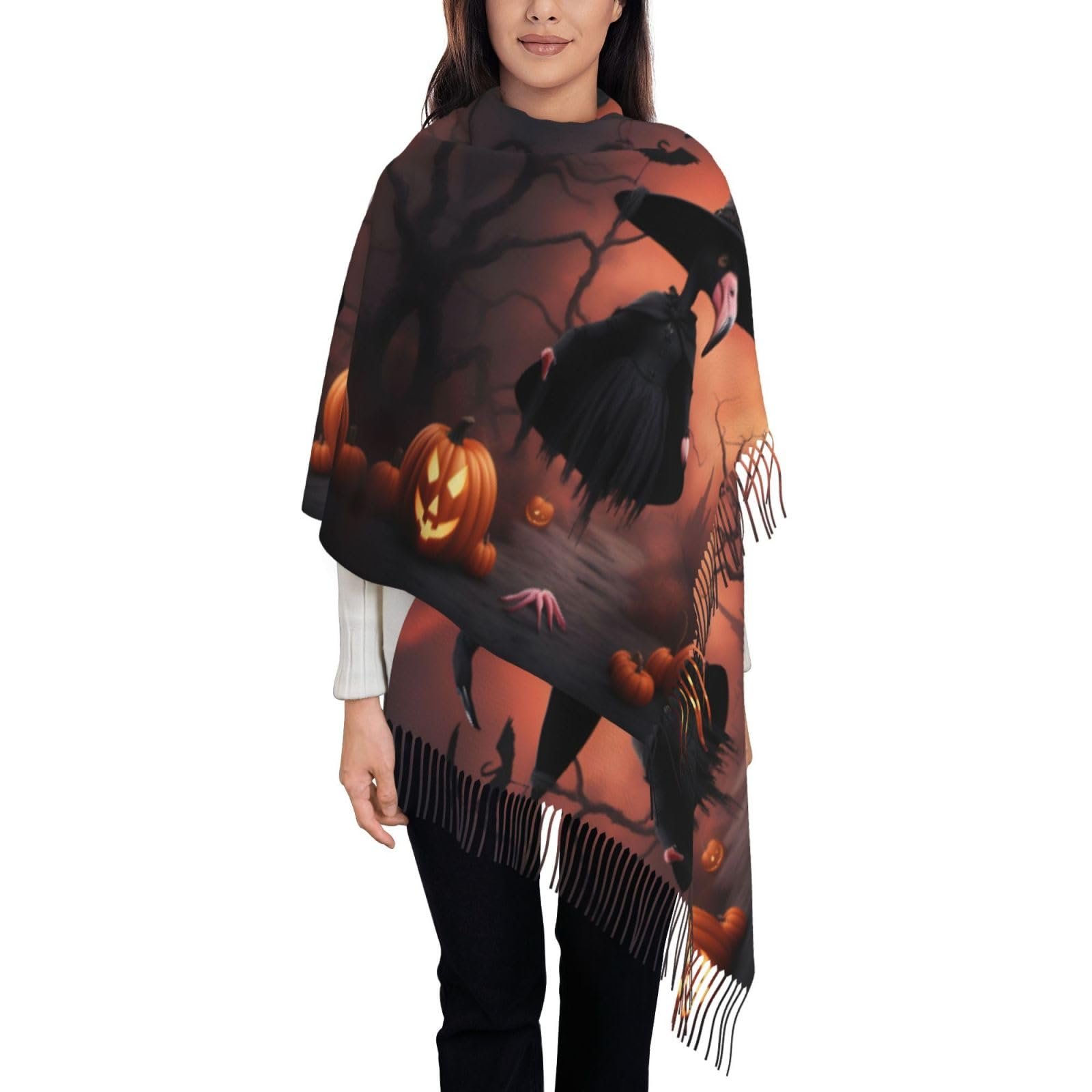 Жіночий шарф-пашміна LNNIUK Halloween, зимовий шарф, фото №1