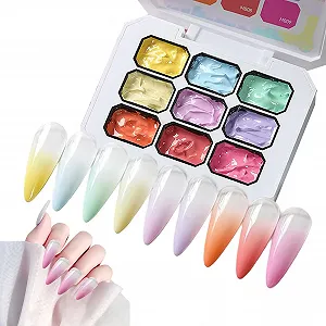 Гель-лак для ногтей, 9 цветов, градиентный гель | Стойкий французский маникюр для дома и салона - Фото 1